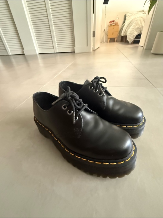 Dr. Martens V 1461 Quad Mono Platform Shoes - Black Polished Smooth - Size USL 7 main image 7